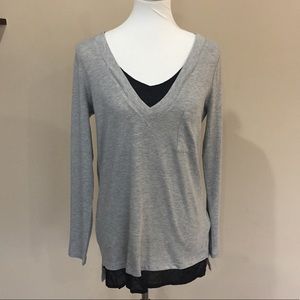 NWOT Gray Long Sleeve Venus V-Neck